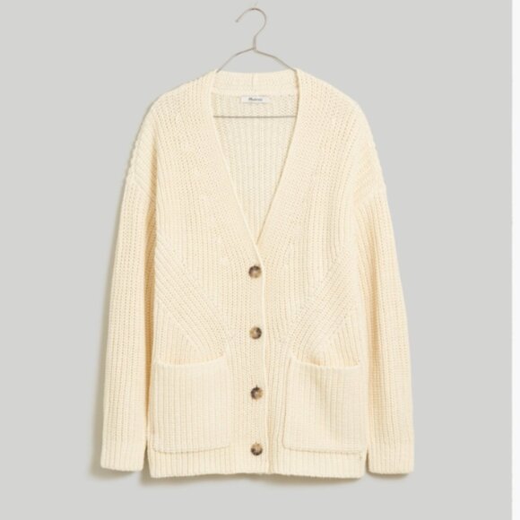 New Madewell Textural-Stitch V-Neck Cardigan Sweater XL - Picture 1 of 10